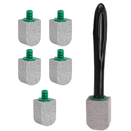 Pumice Stone Toilet Bowl Cleaner, Toilet Cleaning Wand with 5 Brush Heads | ABS+Stone Long Handle Toilets Bowl Stain Remover Eraser | Toilets Deep Cleaning Accessories Stain Remover for Stains