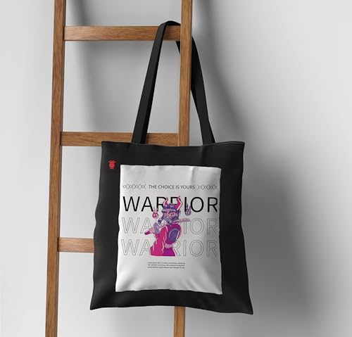 Image of ZORI Black Tote Bag With Pocket Printed Designed Canvas Tote Bags For Women large capacity,Tote bag For Shopping, College, Travel, More Canvas Handbag For Unisex Bag