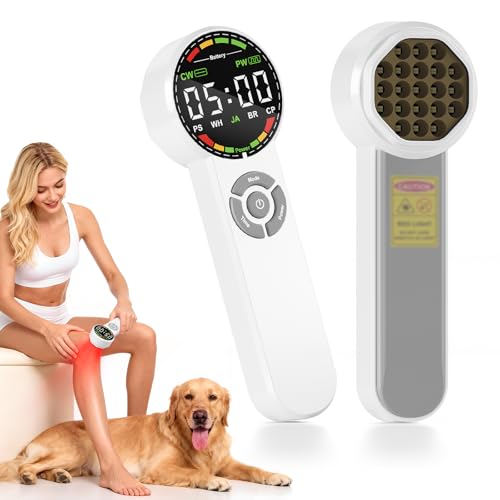 Handheld Red Light Therapy Device with Pulse Mode 3 Wavelengths Infrared & Near Infrared Light Therapy for Body Knee Shoulder Back Joints & Muscles 5 Core Modes Safe for Humans and Pets