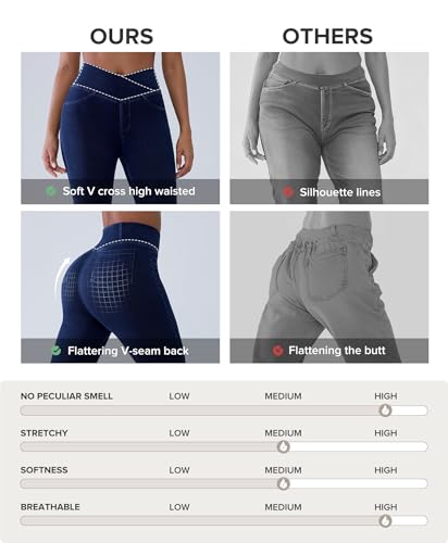 BRXL Skinny Jeans for Women Stretchy High Waisted Soft Crossover Jeggings Cute Cotton Denim Leggings with Back Pockets2