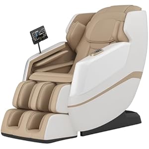 springspa Massage Chair Full Body Shiatsu Recliner with SL Track, Zero Gravity, 3 Massage Intensity, Shortcut Key, Foot Rollers, Bluetooth Speaker, Q23 Khaki