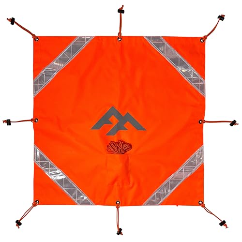 Forest Fundamentals Signal Utility Panels | Compact Emergency Survival Signalling Marker Air Panels | High-Visibility Orange & Pink with Reflective Strips | Durable 600D Polyester for Bushcraft Use