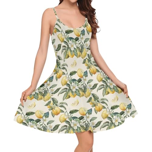 Image of Biyejit Women Casual Loose Dress Strap Long Summer Beach Swing Dress