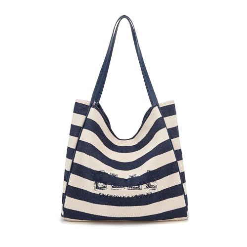 Bolso Tote de Lona con Rayas Elle Breton miniatura 1