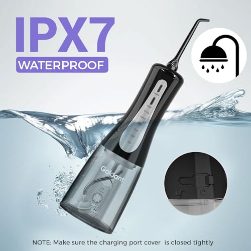 Image of 2026 New 350ML Water Dental Flosser Teeth Pick with Bag, 5 Modes Portable Cordless Oral Irrigator Cleaner, Electric Rechargeable IPX7 Waterproof for Home Travel Teeth Cleaning Flossing (Black)