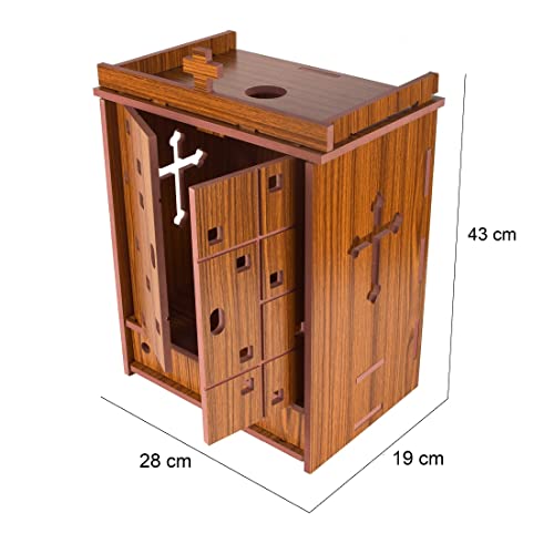 nexat Premium MDF Wooden Door Mandir | Pooja Temple for Home, Office & Gift | Compact Decorative Temple (450)