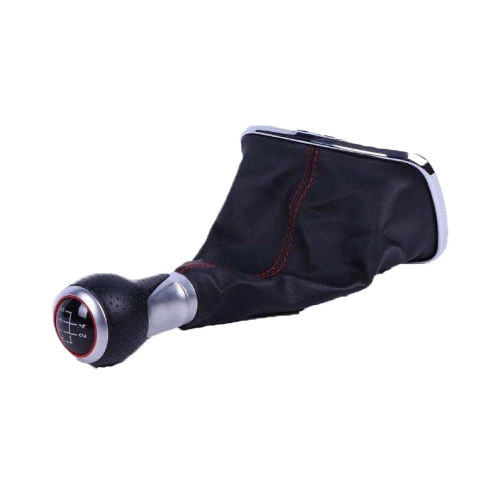 Nxnspafan Onecolor Red 5-Speed 12Mm Gear Shift Knob With Boot Compatible With Mk4 1998-2006