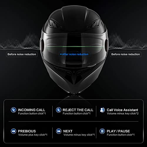 Fodsports Motorcycle Bluetooth Headset Fx4 Pro 1200M Helmet Intercom,4 Riders Motorcycle Bluetooth Intercom,Universal Bluetooth Helmet Headset Communication System Fm/Hard &Soft Mic/Waterproof/2Pack #TOP2