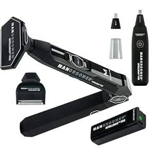 The MANGROOMER Intelligent Bundle 3 – The New MANGROOMER – INTELLIMAX PRO Back Shaver, Nose & Ear Hair Trimmer, Plus an Bonus INTELLIMAX PRO Battery!