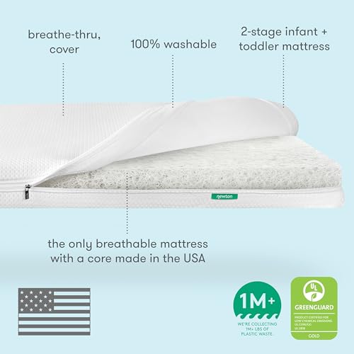 Newton-Baby-Essential-Crib-Mattress-Baby-Mattress-for-Crib-Dual-Layer-Safe-100-Breathable-Machine-Washable-Infant-Crib-Mattress-Removable-Cover-Thick-Cushion-White Newton Baby Essential Crib Mattress Baby Mattress for Crib Dual Layer Safe 100 Breathable Machine Washable Infant Crib Mattress Removable Cover Thick Cushion White