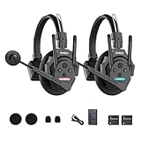 SYNCO XTalk XPro Wireless Intercom Headset with Antenna Enhanced Signal Reception 2.4GHz Full Duplex Random Master Device Design for Team Communication Headset (Xpro2 Two Users)