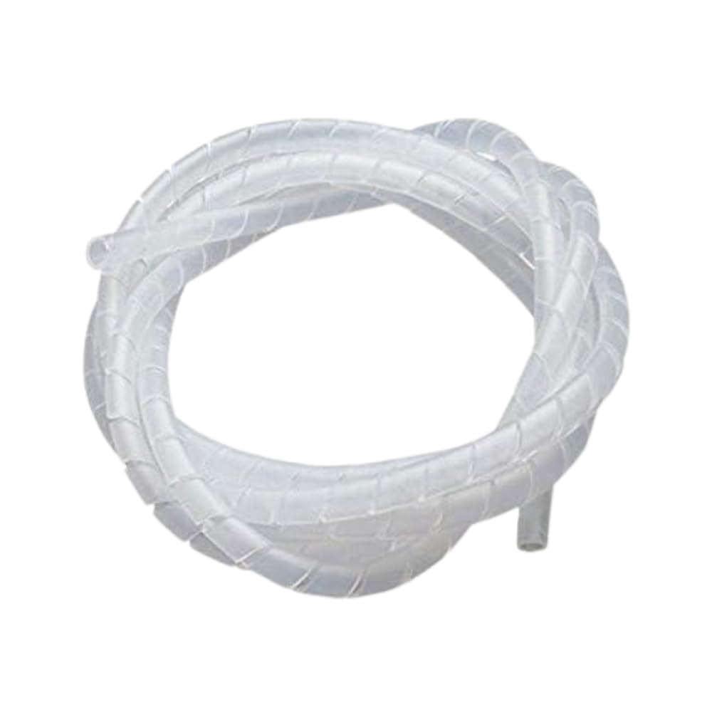 RIVER FOX® 3mm Spiral Sleeve Wrap - 5 Meters - Cable Management Band for Electric Wires, Bicycles, Commercial Areas & Automation - Flexible, Durable (White)