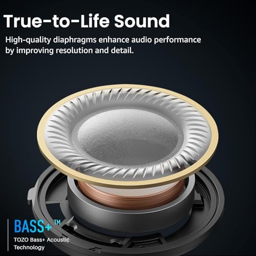 TOZO A1 Mini Wireless Earbuds Bluetooth 5.3 in Ear Light-Weight Headphones Built-in Microphone, IPX5 Waterproof, Immersive Premium Sound Long Distance Connection Headset with Charging Case, Blue
