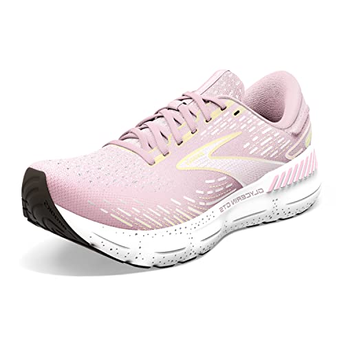 Image of Brooks Women's Glycerin GTS 20 Supportive Running Shoe - Pink /Yellow /White - 7.5 Medium