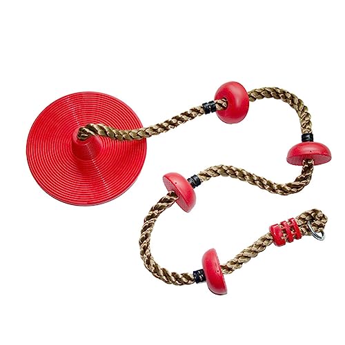 BESPORTBLE Swing Large Round Disk Swing for Indoor Cord Design Fun Recreation for Boys Red