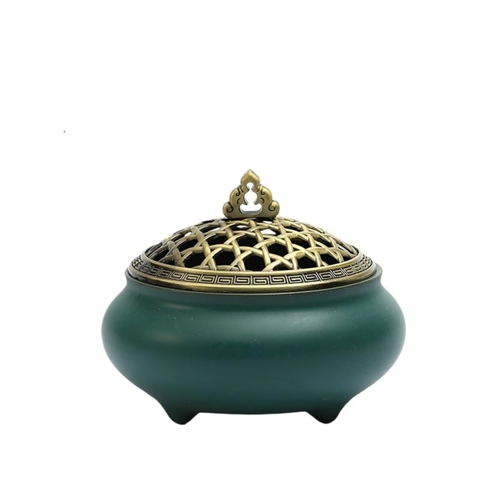 Ceramic Incense Burner Ideal For Smudging, Burning, Ritual Purpose, Decoration Decor(Green)