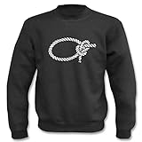Textilhandel Hering Pullover - Sailors Knot Bowline Seemannsknoten Slash Oldschool Tattoo Flash (Schwarz, L)