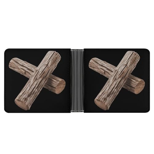 Wood Trunks Funny Billfold Wallet Credit Card Holder Slim Passcase Pouch Purse for Men Women