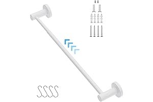 iMomwee Adjustable White Towel Rack: Enhance Bathroom Aesthetics