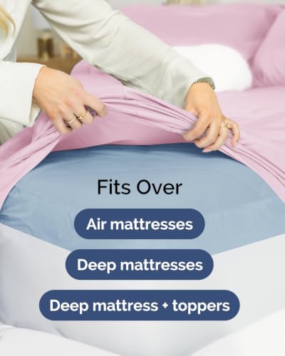 Image of CGK Linens 2 Pack Extra Deep King Fitted Sheets - Light Pink