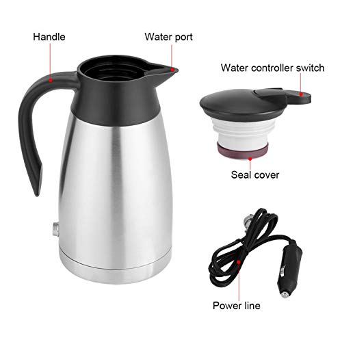 Tetera Eléctrica de Acero Inoxidable 1000ml para Auto 12V miniatura 6