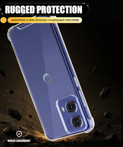 Image of WOW IMAGINE Ultra-Hybrid Crystal Clear Back Case for Motorola Moto G85 5G | Shockproof Design | Camera Protection Bump | Hard Clear Mobile Back Cover with Cushioned Edges - Transparent