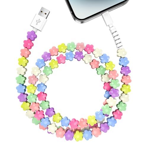 ATESSON for iPhone Charger Cord Beaded Phone Charger Cable for iPhone 14/13/12/11 Pro Max 3.3FT 60W Fast Charging USB A Cable for iPad Pro/Air/Mini Cute Phone Accessories for Women Girls