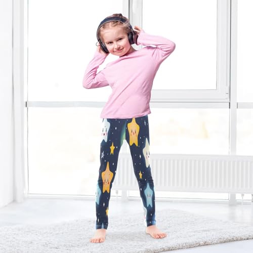 Toddler Girls Leggings Printed Yoga Pants Leggings Cartoon White Blue Start for Kids4