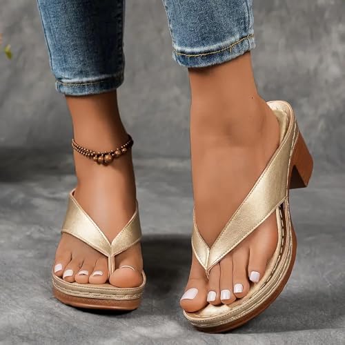 Women’s Solid Color Summer Chunky Heel Sandals, Slip on Open Toe Square Toe Comfortable Heeled Sandals, Casual sandals3