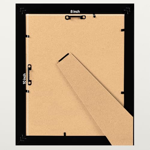 Image of eletecpro 8x10 Black Picture Frames Set of 4, Vintage Photo Frames with Clear Acrylic Cover, Gallery Wall Art Display 5x7 Photo with Mat or 8x10 without Mat for Tabletop and Wall Mount, Home Decor
