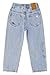 KIDSCOOL SPACE Baby Boys Jeans,Girls Ribbed Waist Patchworked Denim Pants,Light Blue,3 Years