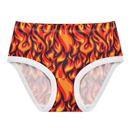 Little Girls' Soft Cotton Underwear Kids Breathable Comfort Flame Panties Briefs Toddler