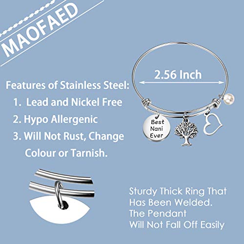 MAOFAED Mother’s Day Gift Nani Bracelet Best Nani Ever Nani Gift Mother Gift Grandmother Gift Mother’s Day Gift For Mom And Grandma2