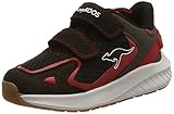 Bolsillo secreto. KangaROOS K-Fort One V, Zapatillas, Jet Black Fiery Red, 34 EU