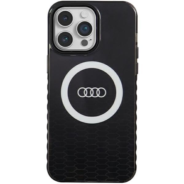 Audi Coque Rigide Noire avec Grand Logo IML pour iPhone 14 Pro Max, 6,7 Pouces, AU-IMLMIP14PM-Q5/D2-BK