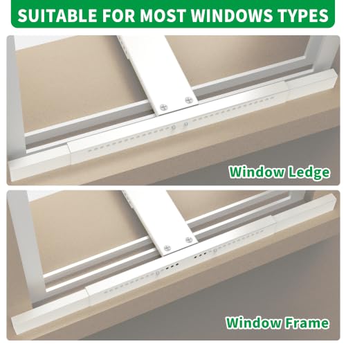 Image of Jeacent Window AC Bracket No Drill, Heavy-Duty Window Air Conditioner Support Bracket Up to 160lbs, Fits Single or Double Hung Windows