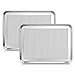 Herogo Backblech 2er-Set, Edelstahl Ofenblech Kuchenblech, 40x30x2,5cm, Rechteckiges Fettpfanne Baklava Blech Backform zum Backen, Textur-Design & Gesund, Ungiftig & langlebig, Spülmaschinenfest