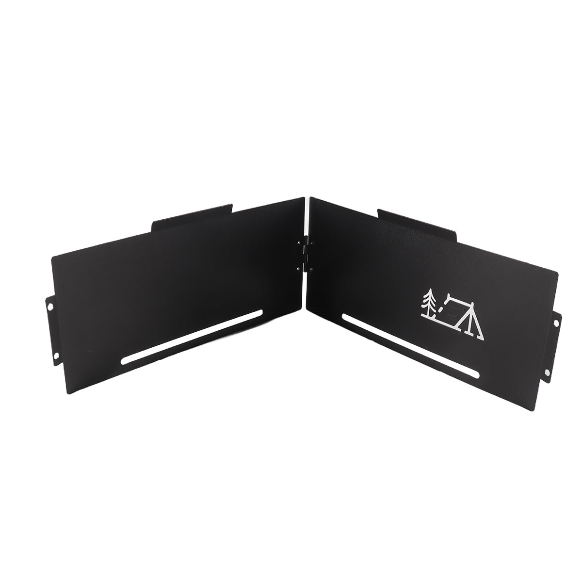 Parabrisas plegable para estufa de camping, divisores gruesos, cuatro paneles, negro, plegable, con bolsa de transporte