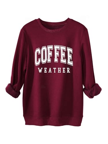 Coffee Weather Sweatshirt Women's Coffee Lover Trendy Shirt Cozy Season Sweatshirts Crewneck Fleece Pullover2