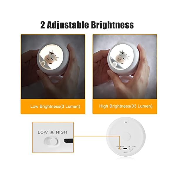 AIMILAR Rechargeable Night Light Motion Sensor LED Kids Night Lights for Bedroom Bathroom Stick on Wall Dimmable Baby… – Bild 4