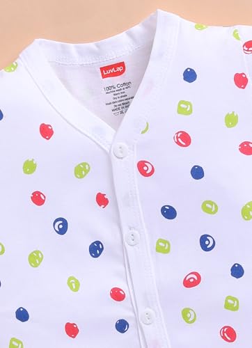 Image of LuvLap Baby Boys & Girls Regular Fit 100% Cotton Half Sleeve Jhabla Pack of 4