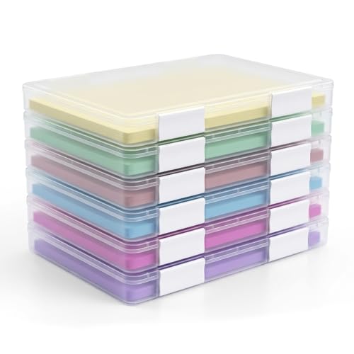 6 Pcs Clear A4 A5 File Box A4 Paper Organizer Box Scrapbook Paper Storage for 9.8 x 12.4 US Letter Plastic Containers for Craft and Arts Supplies Board Game File Holder Organizer 9 x 12 file case