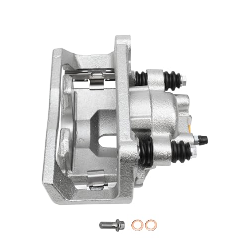 Image of Detroit Axle - Rear Left Brake Caliper for 2002-2018 Dodge Ram 1500 | 2004-2009 Durango, 2007-2009 Chrysler Aspen, 2019-2023 Ram 1500 Classic, Driver Side Disc Brake Caliper w /Bracket Replacement
