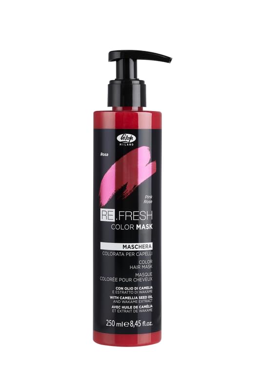 Lisap Color Depositing Hair Mask, Pink, 8.45 oz, Hair Gloss Toner Deep Conditioning Hair Mask, Dry Damaged or Color Treated Hair Repair, With