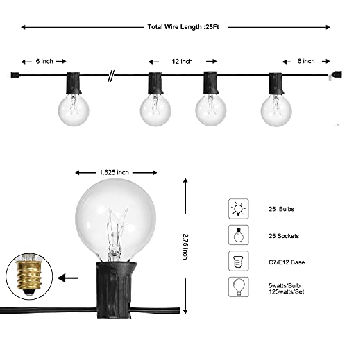 Cadena de luces LED rústicas para exteriores de 25 luces miniatura 3