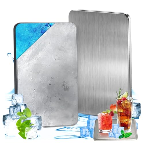 強力保冷剤 驚異の保冷力 ステンレス 保冷剤 長時間 強力 1/2/4個セット【倍速凍結&長時間保冷】ステンレス製アイス コンパクト 長持ち 繰り返し使用可 防災用にも最適 (2個入り, 四角形M(17.5*11.5*1.3cm))