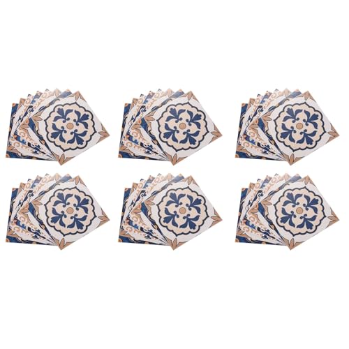 Xnuiasqe 60 pegatinas de azulejos de estilo marroquí, impermeables, para decoración de baño, 15,2 x 15,2 cm