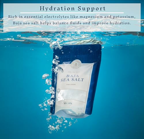 SALTCRAFT Baja Sea Salt – Natural Crystals, 30% Less Sodium, Kosher Certified, Mineral-Rich, Non-GMO – 8 oz