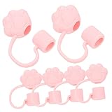 OKUMEYR 6pcs Couvertures De Paille En Cartoon Protège Paille Adorable En Forme De Patte D...
