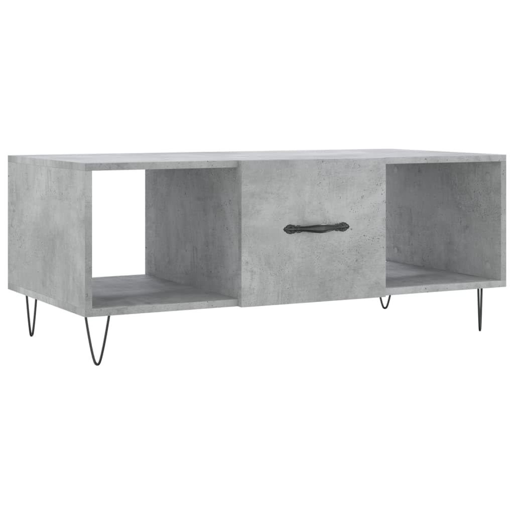 Homgoday Tavolino da caffè grigio cemento 102 x 50 x 40 cm, tavolino in legno ingegnerizzato, tavolino da tè per soggiorno, sala ricevimenti degli ospiti, camera da letto e ufficio, mobili 225